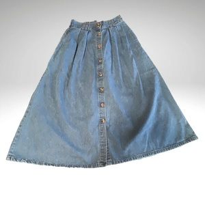 Hunt Club a J.C. Penney’s Brand Button Front Denim Skirt Vintage 1990’s